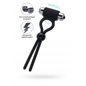 Черное эрекционное лассо Ect с виброэлементом - A-toys - в Набережных Челнах купить с доставкой