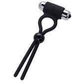 Черное эрекционное лассо Ect с виброэлементом - A-toys - в Набережных Челнах купить с доставкой