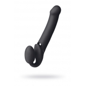 Черный безремневой вибрострапон Vibrating Bendable Strap-On L - Strap-on-me - купить с доставкой в Набережных Челнах