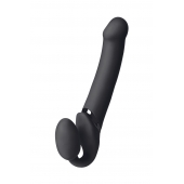 Черный безремневой вибрострапон Vibrating Bendable Strap-On L - Strap-on-me - купить с доставкой в Набережных Челнах