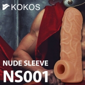 Телесная открытая насадка-реалистик с подхватом мошонки Nude Sleeve S - 10 см. - KOKOS - в Набережных Челнах купить с доставкой
