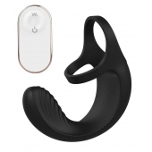 Черный анальный стимулятор с эрекционными кольцами Remote Couple Teaser - Dream Toys - в Набережных Челнах купить с доставкой