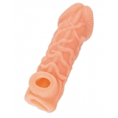 Телесная закрытая насадка с венками Cock Sleeve Size S - 13,8 см. - KOKOS - в Набережных Челнах купить с доставкой