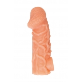 Телесная закрытая насадка с венками Cock Sleeve Size L - 17,6 см. - KOKOS - в Набережных Челнах купить с доставкой