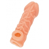 Телесная закрытая насадка с венками Cock Sleeve Size L - 17,6 см. - KOKOS - в Набережных Челнах купить с доставкой