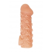 Телесная закрытая насадка с пучками шишечек Cock Sleeve Size L - 17,6 см. - KOKOS - в Набережных Челнах купить с доставкой