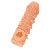Телесная закрытая насадка с пучками шишечек Cock Sleeve Size L - 17,6 см. - KOKOS - в Набережных Челнах купить с доставкой