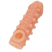 Телесная закрытая насадка с шариками Cock Sleeve Size M - 15,6 см. - KOKOS - в Набережных Челнах купить с доставкой