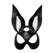 Черная маска зайки с белым мехом на ушках Miss Bunny - БДСМ Арсенал - купить с доставкой в Набережных Челнах