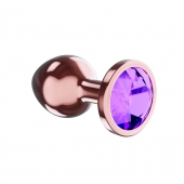 Пробка цвета розового золота с фиолетовым кристаллом Diamond Amethyst Shine S - 7,2 см. - Lola Games - купить с доставкой в Набережных Челнах