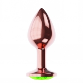 Пробка цвета розового золота с лаймовым кристаллом Diamond Emerald Shine S - 7,2 см. - Lola Games - купить с доставкой в Набережных Челнах