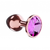 Пробка цвета розового золота с лиловым кристаллом Diamond Quartz Shine L - 8,3 см. - Lola Games - купить с доставкой в Набережных Челнах