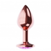 Пробка цвета розового золота с лиловым кристаллом Diamond Quartz Shine L - 8,3 см. - Lola Games - купить с доставкой в Набережных Челнах