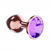 Пробка цвета розового золота с фиолетовым кристаллом Diamond Amethyst Shine L - 8,3 см. - Lola Games - купить с доставкой в Набережных Челнах