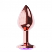 Пробка цвета розового золота с фиолетовым кристаллом Diamond Amethyst Shine L - 8,3 см. - Lola Games - купить с доставкой в Набережных Челнах