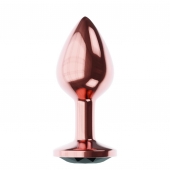 Пробка цвета розового золота с черным кристаллом Diamond Jet Shine L - 8,3 см. - Lola Games - купить с доставкой в Набережных Челнах