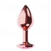 Пробка цвета розового золота с малиновым кристаллом Diamond Ruby Shine L - 8,3 см. - Lola Games - купить с доставкой в Набережных Челнах