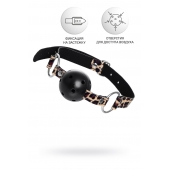 Черный кляп-шар на леопардовых ремешках Anonymo - ToyFa - купить с доставкой в Набережных Челнах