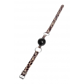 Черный кляп-шар на леопардовых ремешках Anonymo - ToyFa - купить с доставкой в Набережных Челнах