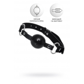 Черный кляп-шар на кожаных ремешках Anonymo - ToyFa - купить с доставкой в Набережных Челнах