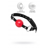 Красный кляп-шар на черных ремешках Anonymo - ToyFa - купить с доставкой в Набережных Челнах