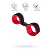 Красно-черные велюровые наручники Anonymo - ToyFa - купить с доставкой в Набережных Челнах