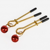 Золотистые зажимы с колокольчиками Gold - Sitabella - купить с доставкой в Набережных Челнах