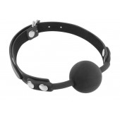Черный силиконовый кляп-шарик на ремешках - Fetish Tentation - купить с доставкой в Набережных Челнах