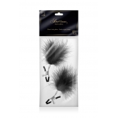 Зажимы на соски с черными пуховыми кисточками Sweet Caress Feather Nipple Clumps - Sweet Caress - купить с доставкой в Набережных Челнах
