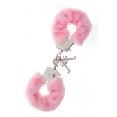 Металлические наручники с розовой меховой опушкой METAL HANDCUFF WITH PLUSH PINK - Dream Toys - купить с доставкой в Набережных Челнах