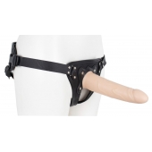 Пустотелый страпон Harness CLASSIC с бандажом - 19,5 см. - LOVETOY (А-Полимер) - купить с доставкой в Набережных Челнах