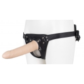 Пустотелый страпон Harness CLASSIC с бандажом - 19,5 см. - LOVETOY (А-Полимер) - купить с доставкой в Набережных Челнах