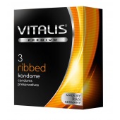 Ребристые презервативы VITALIS PREMIUM ribbed - 3 шт. - Vitalis - купить с доставкой в Набережных Челнах