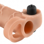 Телесная вибронасадка с кольцом Vibrating Real Feel 2 Extension - 16 см. - Pipedream - в Набережных Челнах купить с доставкой