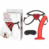 Красный поясной фаллоимитатор Red Heart Strap on Harness   5in Dildo Set - 12,25 см. - Lux Fetish - купить с доставкой в Набережных Челнах