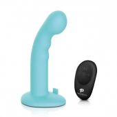 Голубая изогнутая насадка 6in Remote Control Ripple P-Spot G-Spot на черных трусиках - 16 см. - Pegasus - купить с доставкой в Набережных Челнах