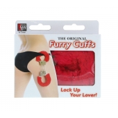Металлические наручники с красной меховой опушкой METAL HANDCUFF WITH PLUSH RED - Dream Toys - купить с доставкой в Набережных Челнах