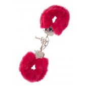 Металлические наручники с красной меховой опушкой METAL HANDCUFF WITH PLUSH RED - Dream Toys - купить с доставкой в Набережных Челнах