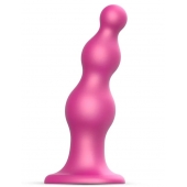 Розовая насадка Strap-On-Me Dildo Plug Beads size S - Strap-on-me - купить с доставкой в Набережных Челнах