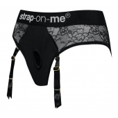 Черные трусики для насадок Diva Lingerie Harness - size S - Strap-on-me - купить с доставкой в Набережных Челнах