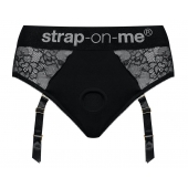 Черные трусики для насадок Diva Lingerie Harness - size S - Strap-on-me - купить с доставкой в Набережных Челнах