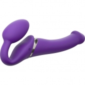 Фиолетовый безремневой вибрострапон Silicone Bendable Strap-On - size M - Strap-on-me - купить с доставкой в Набережных Челнах