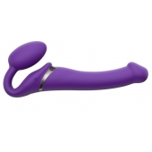 Фиолетовый безремневой вибрострапон Vibrating Bendable Strap-On - size L - Strap-on-me - купить с доставкой в Набережных Челнах