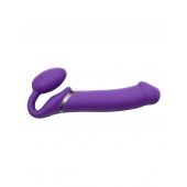 Фиолетовый безремневой вибрострапон Silicone Bendable Strap-On - size XL - Strap-on-me - купить с доставкой в Набережных Челнах