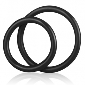 Набор из двух черных силиконовых колец разного диаметра SILICONE COCK RING SET - BlueLine - в Набережных Челнах купить с доставкой