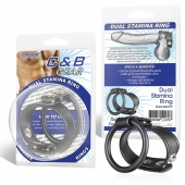 Двойное кольцо выносливости на пенис DUAL STAMINA RING - BlueLine - в Набережных Челнах купить с доставкой