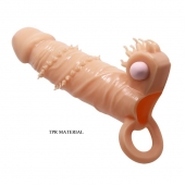 Телесная удлиняющая вибронасадка Penis Sleeve Connor - 17 см. - Baile - в Набережных Челнах купить с доставкой