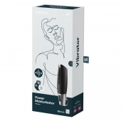 Черный мастурбатор с вибрацией Power Masturbator - Satisfyer - в Набережных Челнах купить с доставкой