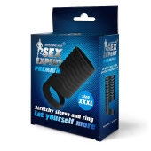 Черная открытая насадка на пенис с кольцом для мошонки XXXL-size - 9,9 см. - Sex Expert - в Набережных Челнах купить с доставкой