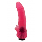 Розовая насадка для страпона с клиторальными лепестками - 18,5 см. - LOVETOY (А-Полимер) - купить с доставкой в Набережных Челнах